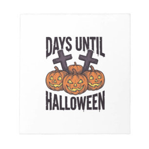 Halloween-Countdown-Shirt Vintage-Kürbis-Design_1 Notizblock