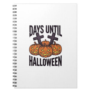 Halloween-Countdown-Shirt Vintage-Kürbis-Design_1 Notizblock
