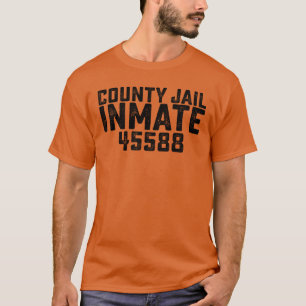 Halloween County Gefängnis Insasse Häftling Orange T-Shirt