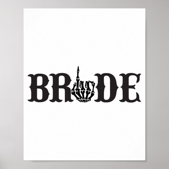 Halloween Couple Bride Groom Skeleton Matching Bri Poster (Vorne)