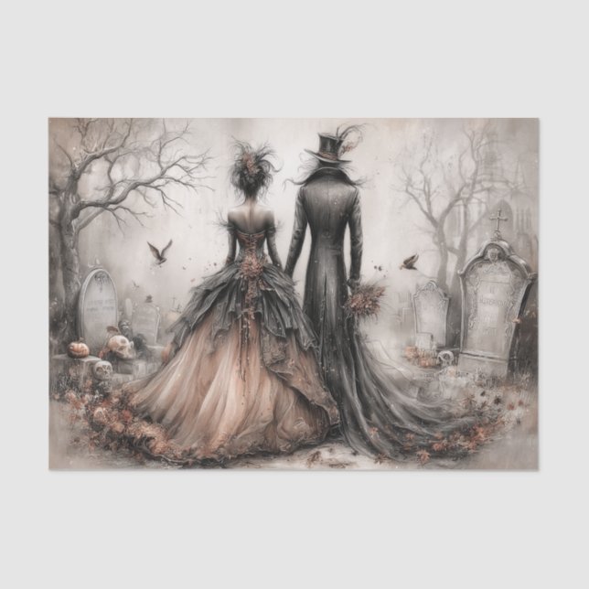 Halloween Couple Tissue Paper Seidenpapier (Vorderseite)
