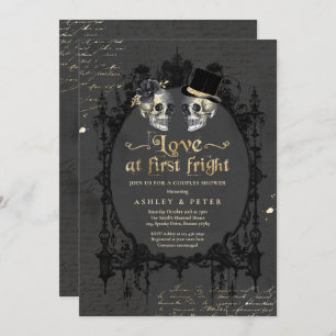 Halloween Couples Dusche Verlobung Gothic Skull Einladung