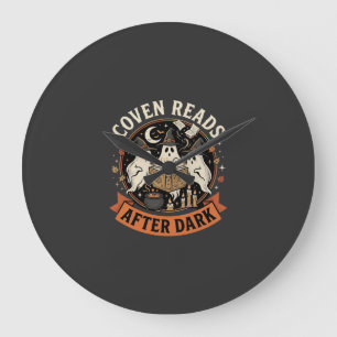 Halloween Coven Leser Nacht Große Wanduhr