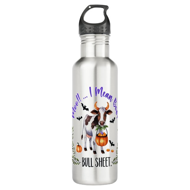 Halloween Cow Bull Sheet Edelstahlflasche (Vorderseite)