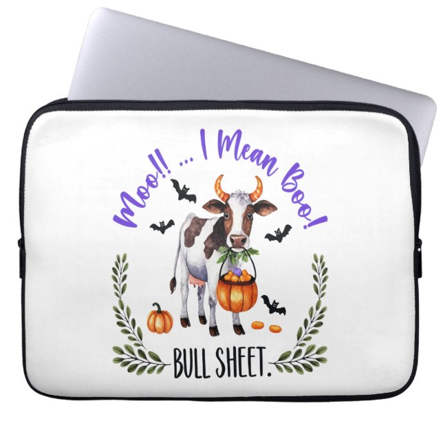 Halloween Cow Bull Sheet Laptopschutzhülle (Vorderseite)