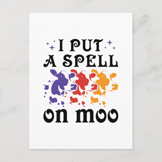 Halloween Cow I Lege einen Zauber auf Moo Postkarte (Vorderseite)