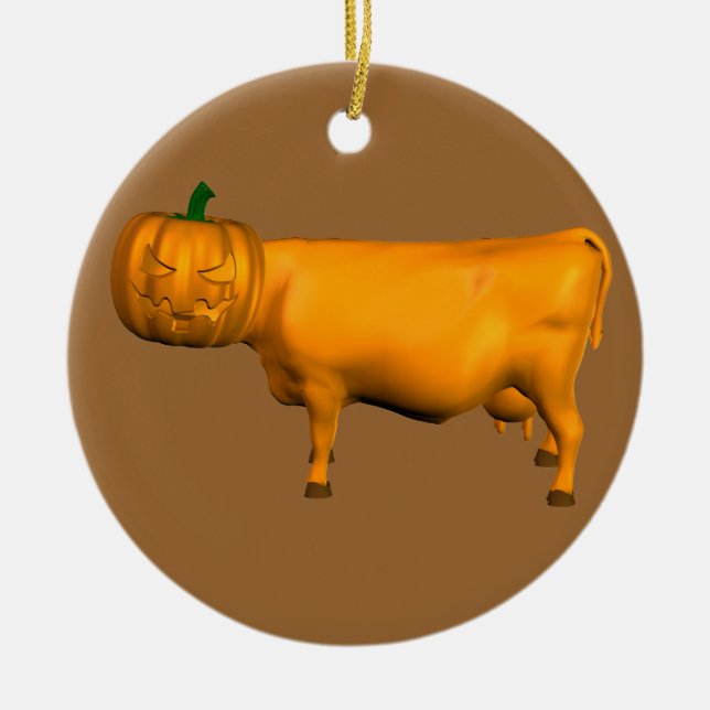 Halloween Cow Keramikornament (Vorne)
