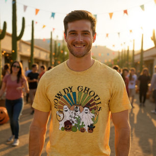 Halloween Cowboy Howdy Ghouls Country Ghosts Tri-Blend Shirt