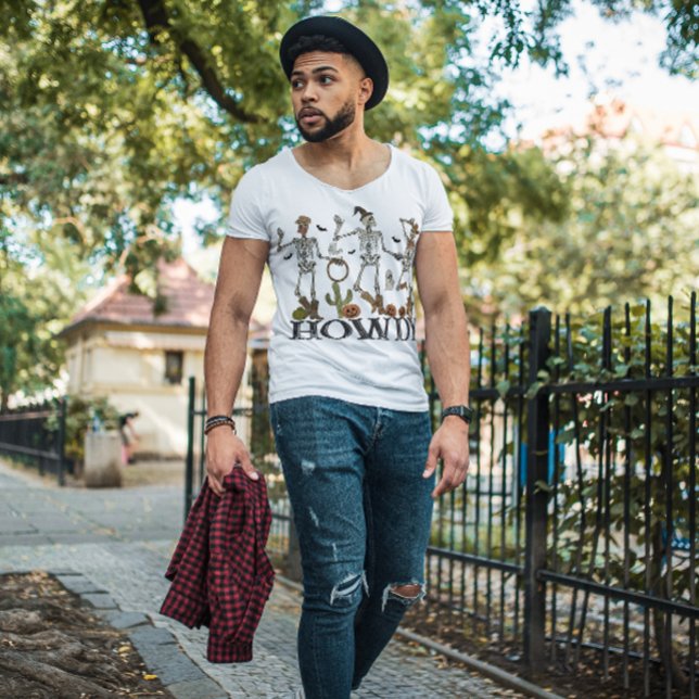 HALLOWEEN COWBOY SKELETONS TANZEN | WILD WEST T-Shirt (Von Creator hochgeladen)