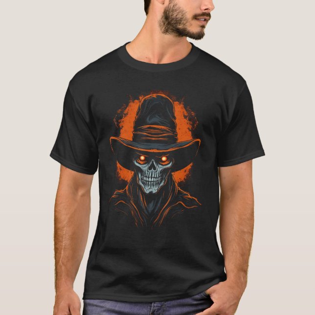 Halloween Cowboy Skull Western Land Spooky Ghos T-Shirt (Vorderseite)
