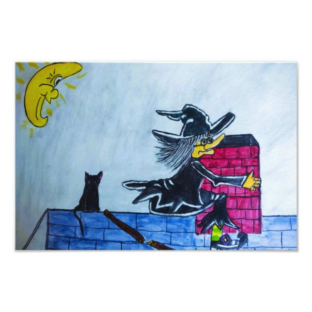 HALLOWEEN CRASHING WITCH Foto-Erweiterung Fotodruck (Vorne)