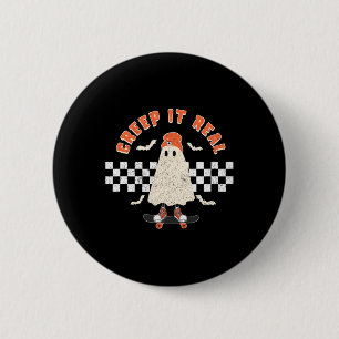 Halloween Creep It Real Ghost Boy Fall Saisonskatz Button