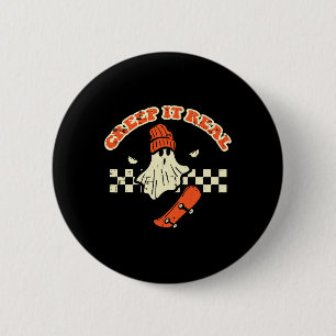 Halloween Creep It Real Ghost Skater Kostüm Männer Button