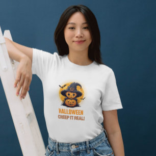 Halloween Creep It Real Pumpkin & Hexen Womens T-Shirt