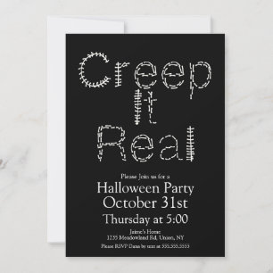 Halloween Creep It Real Skelettknochen Spine Einladung