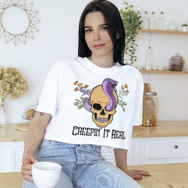HALLOWEEN CREEPIN'IT REAL SKULL & SNAKE T-Shirt (Von Creator hochgeladen)