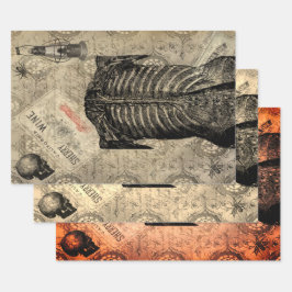 Halloween Creepy Human Anatomie Vintag Ephemera Geschenkpapier Set