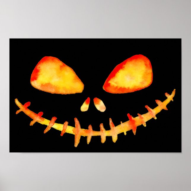 Halloween Creepy Jack O' Lantern Smile Poster (Vorne)