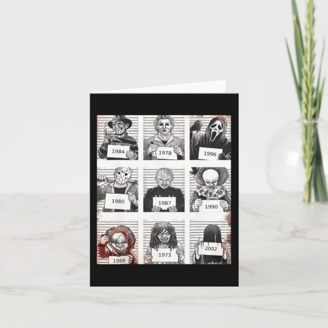 Halloween Creepy Legends Killer Mugshots Horror Fa Karte (Vorderseite)