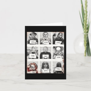 Halloween Creepy Legends Killer Mugshots Horror Fa Karte