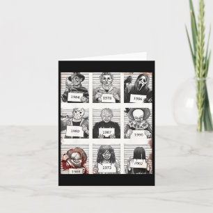 Halloween Creepy Legends Killer Mugshots Horror Fa Karte