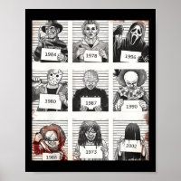 Halloween Creepy Legends Killer Mugshots Horror Fa