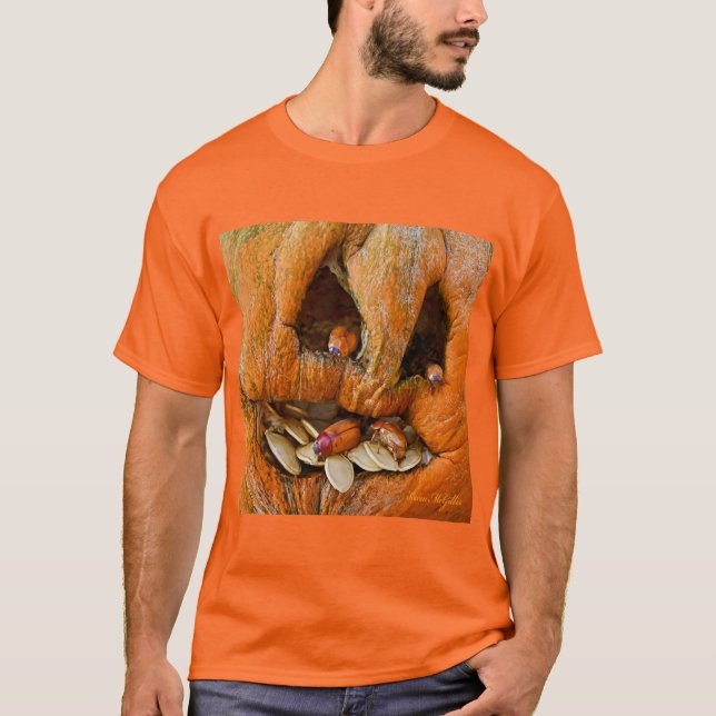 Halloween Creepy Pumpkin Bugs T-Shirt (Vorderseite)