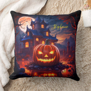 Halloween Creepy Pumpkin Spuk House Fullmoon Kissen