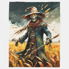 Halloween Creepy Scarecrow Fleecedecke
