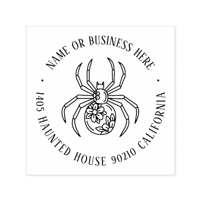 Halloween Creepy Spider Individuelle Name Rücksend Permastempel (Design)