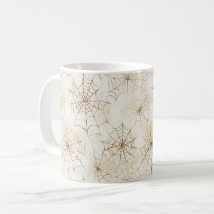 Halloween Creme Braune Spinnennetze Kaffeetasse