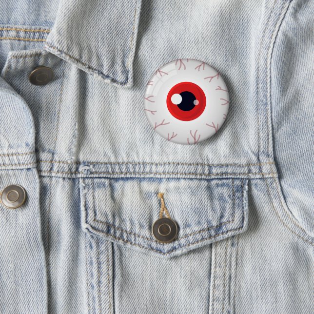 Halloween Crimson Red Eye Eyeball Beängstigend Out Button (Beispiel)