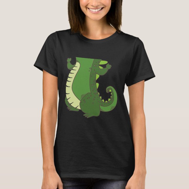 Halloween Crocodile Kostüm Cool Croc Body Lazy Gi T-Shirt (Vorderseite)