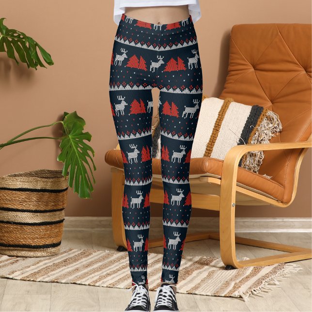 Halloween Crossover Fun Reindeer Christmas Pattern Leggings (Von Creator hochgeladen)