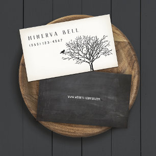 Halloween Crow on Tree Calling Card Visitenkarte