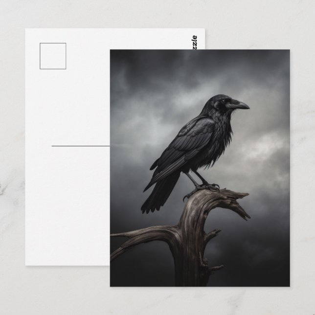 Halloween Crow Postkarte (Vorne/Hinten)