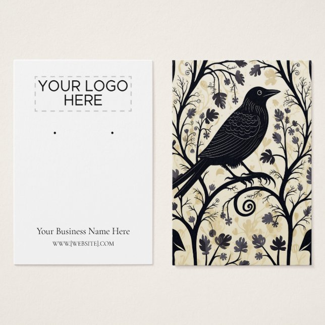 Halloween Crow Raven Earring Display Card (Vorne & Hinten)