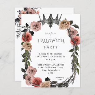 Halloween Crown Pink Black Floral Party Whi