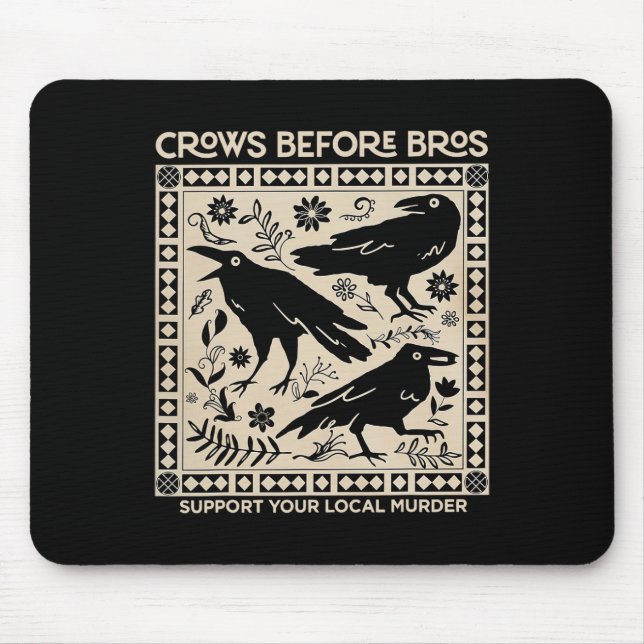 Halloween Crows Bevor Bros lustige Unterstützung f Mousepad (Vorne)