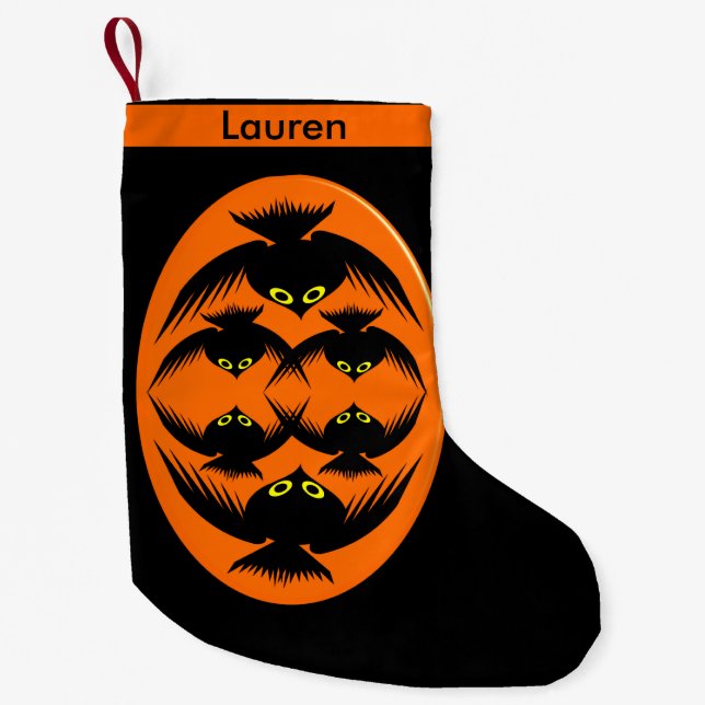 Halloween Crows Custom Christmas Strumpf Kleiner Weihnachtsstrumpf (Vorderseite)