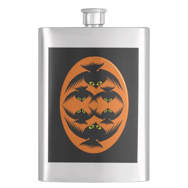 Halloween Crows Flask Flachmann (Vorderseite)