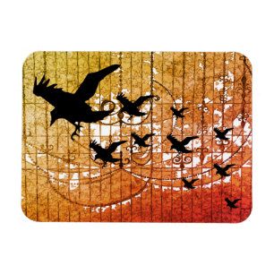 Halloween Crows fliegen durch den Spuk Schlossabla Magnet