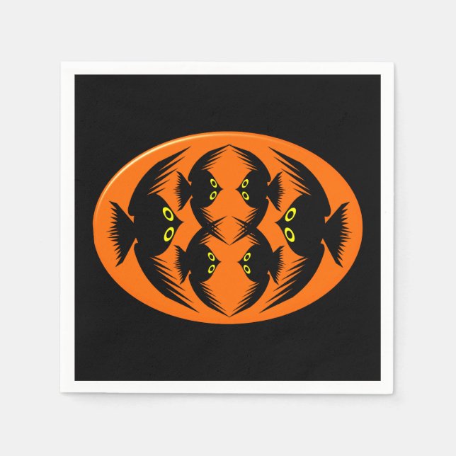 Halloween Crows Paper Napkins Serviette (Vorderseite)