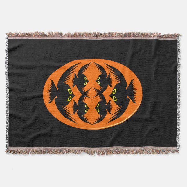 Halloween Crows Throw Blanket Decke (Vorderseite)