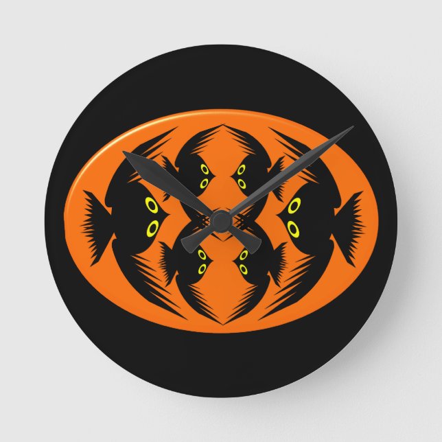 Halloween Crows Wall Clock Runde Wanduhr (Vorderseite)