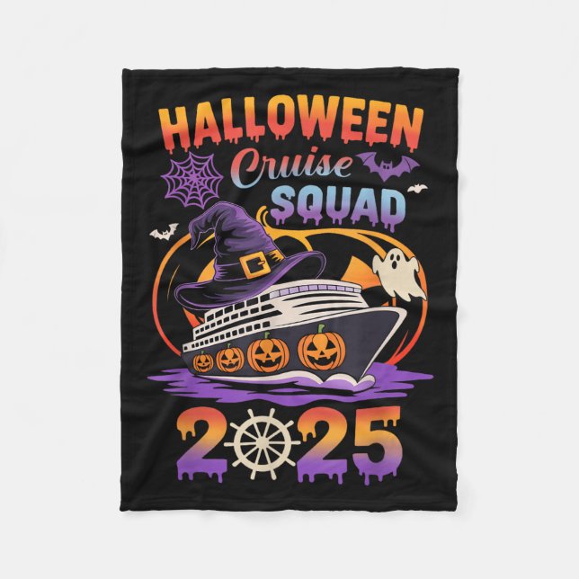 Halloween Cruise Squad 2025 Matching Cruising Crew Fleecedecke (Vorderseite)