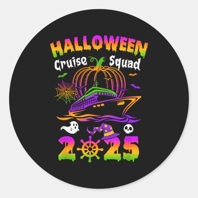 Halloween Cruise Squad 2025 Pumpkin Soky Season Fa Runder Aufkleber (Vorderseite)