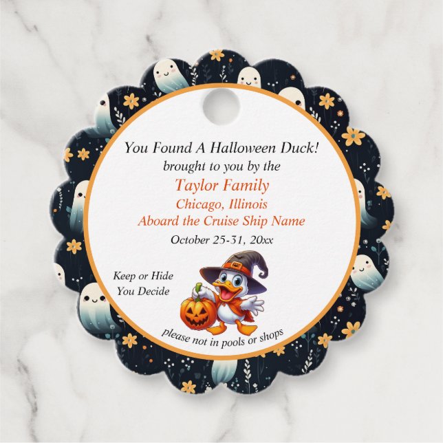 Halloween Cruising Duck Tag Geschenkanhänger (Vorderseite)