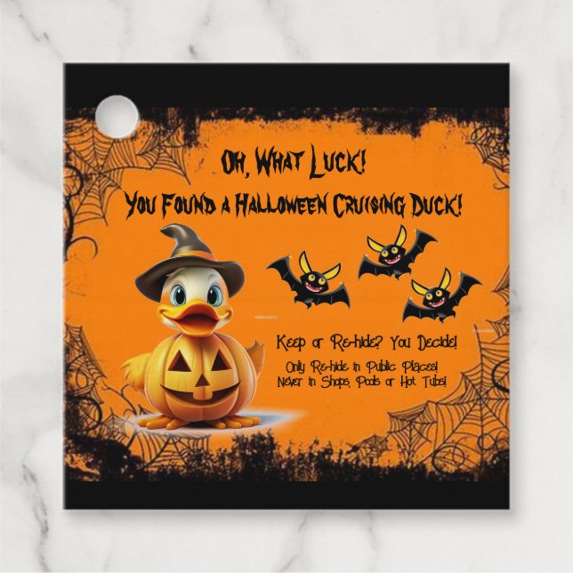 Halloween Cruising Duck Tags Geschenkanhänger (Vorderseite)