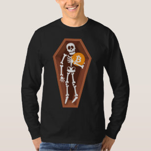 Halloween Crypto Spaß - Bitcoin Hoarding Skelett T-Shirt